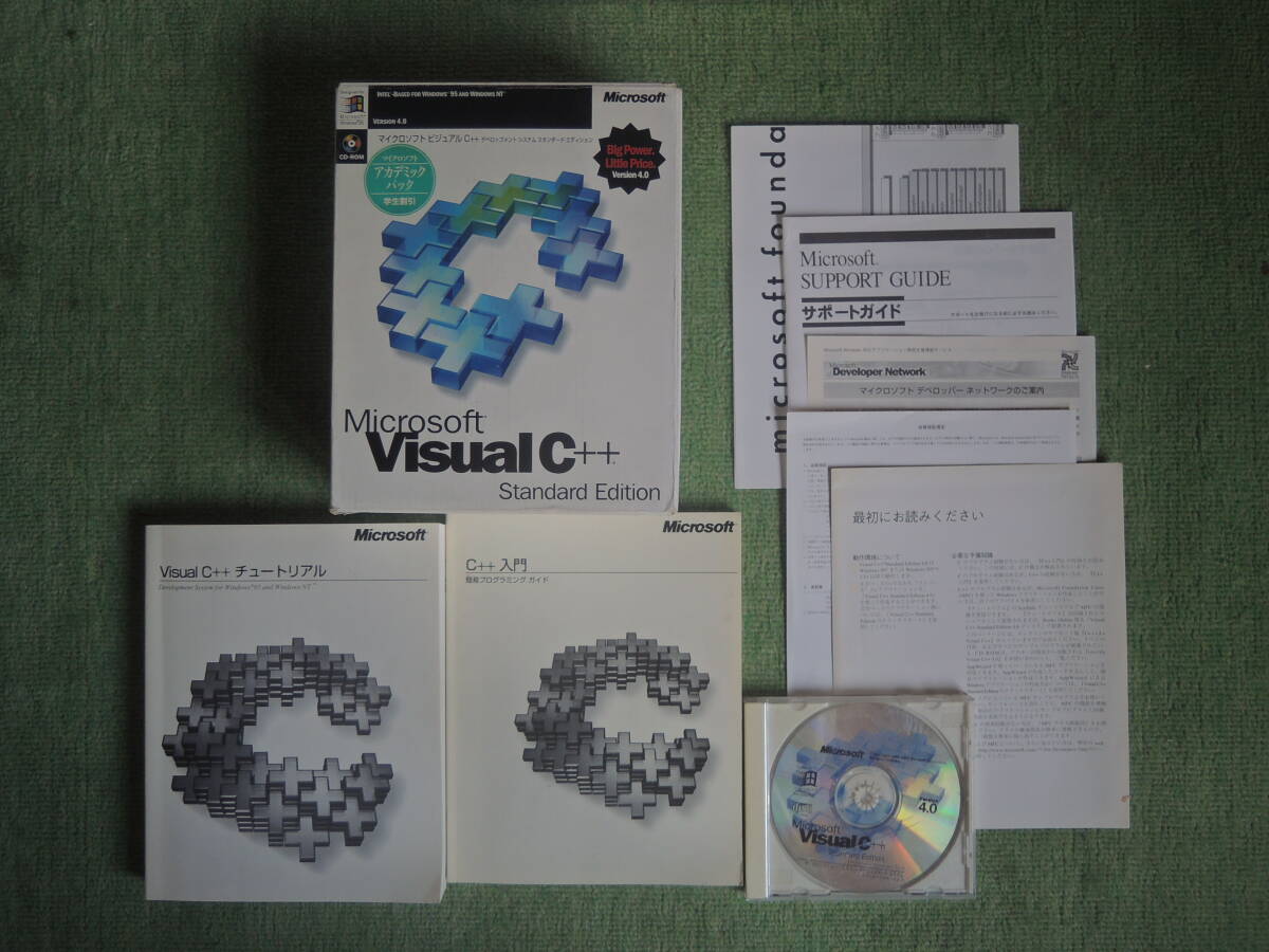 【 стоимость доставки включена  】Microsoft Visual C++ Standard Edition  японский язык  издание  Version4.0 VisualC++ 4.0 CD ключ  есть  