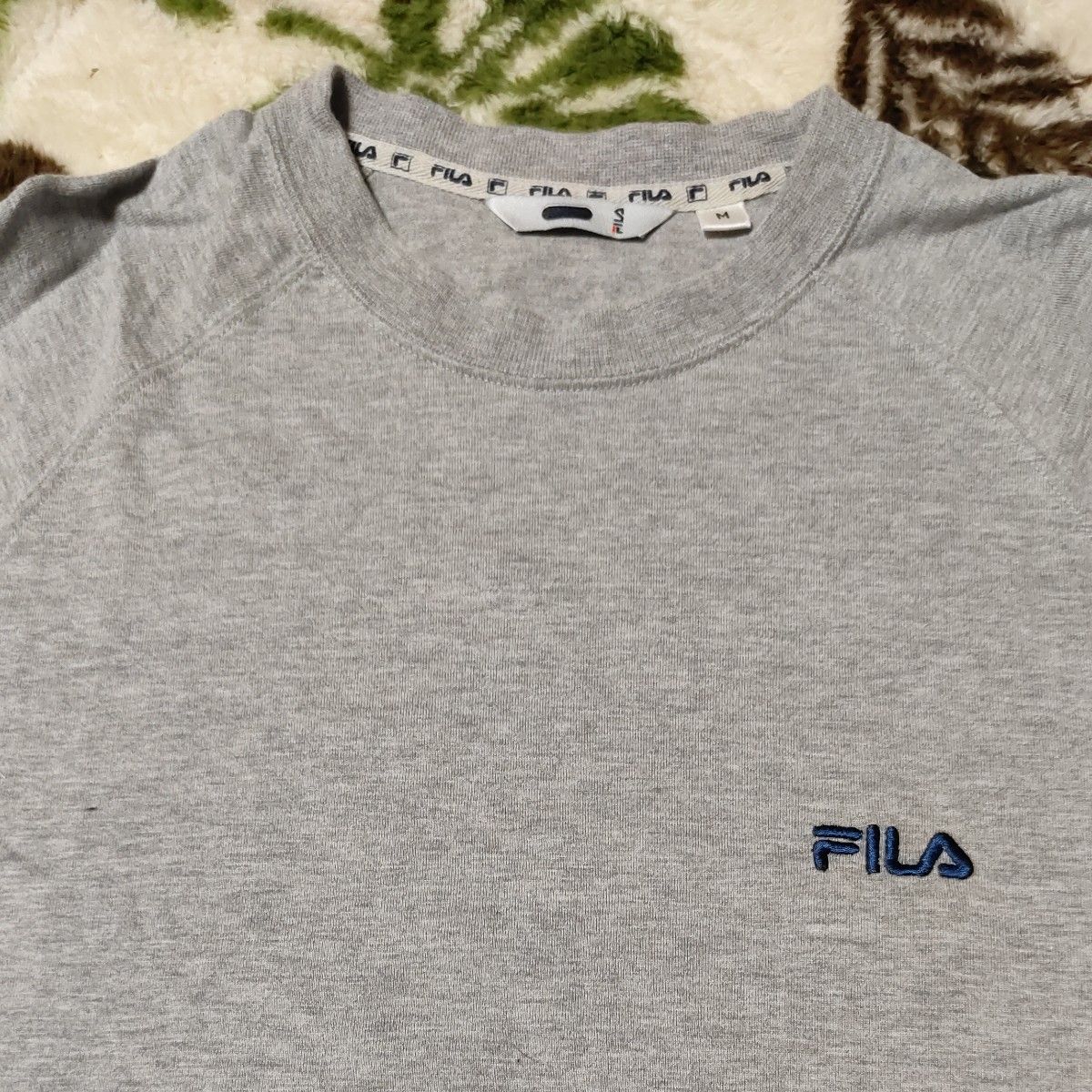 FILA フィラ Tシャツ ワンポイント グレー 福助 パジャマ 部屋着 トップス 紺 ネイビー おまとめ 2枚セット