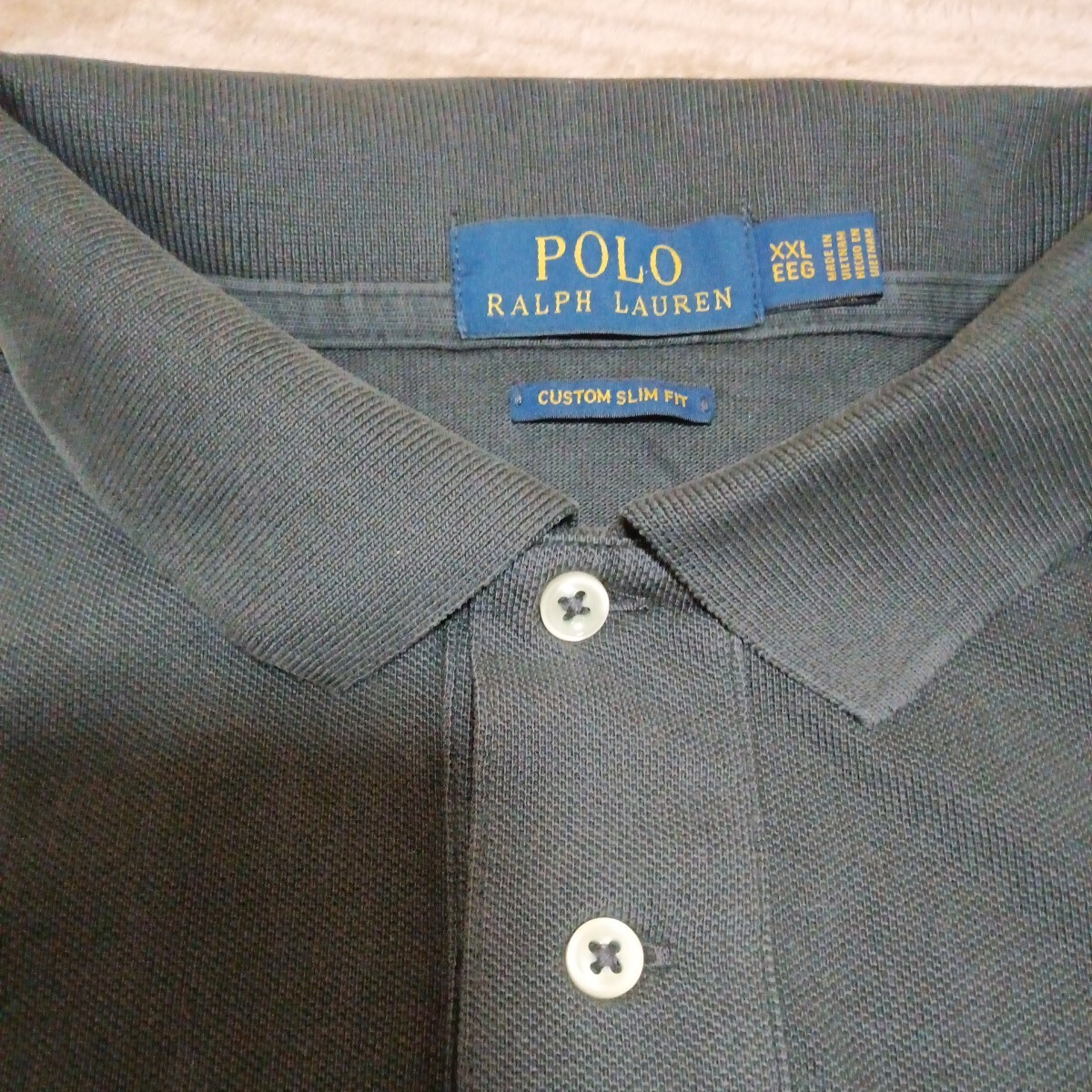 XXLEEG custom slim fit ラルフローレン POLO RALPH LAUREN　半袖ポロシャツ グレーからアッシュ_画像3