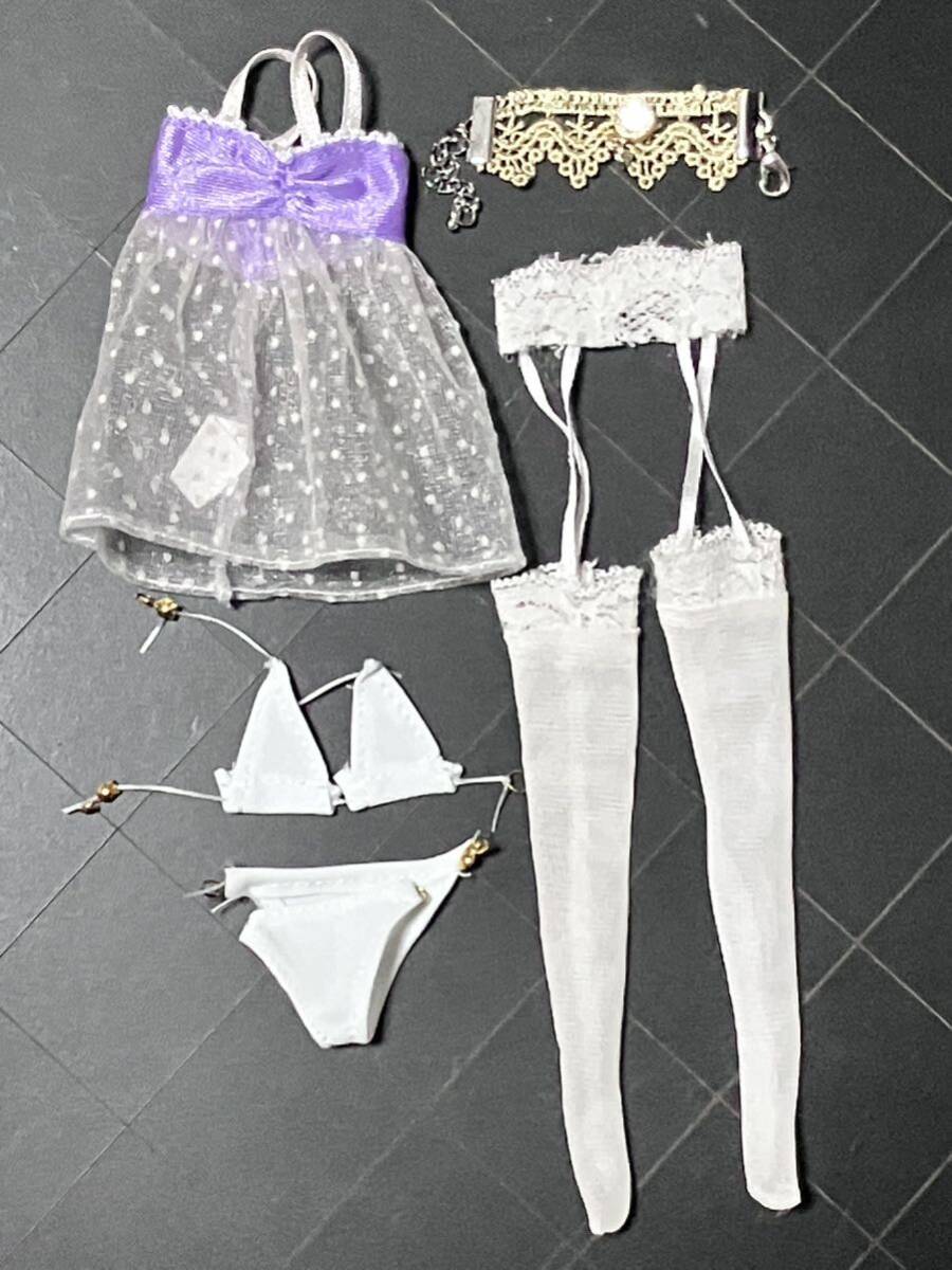  Night wear + garter set 1/6 size TBLeaguefa Ise nsi-m less fi gear Obi tsuazon Jenny Barbie doll clothes Takara 