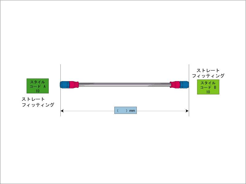 メッシュ ブレーキホース 825mm ブラックスモークホース/ブラック SF-SF スウェッジライン BAKB-1010M-0825 イージーオーダーホース プロト_画像2