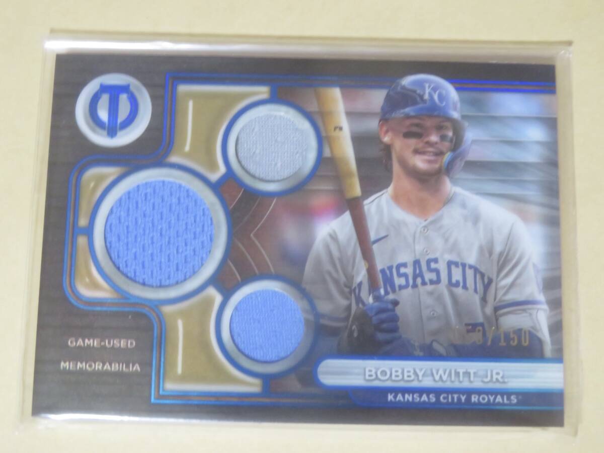 2024 TOPPS TRIBUTE GAME USED TRIPLE メモラビリア BOBBY WITT JR. 058/150の画像1