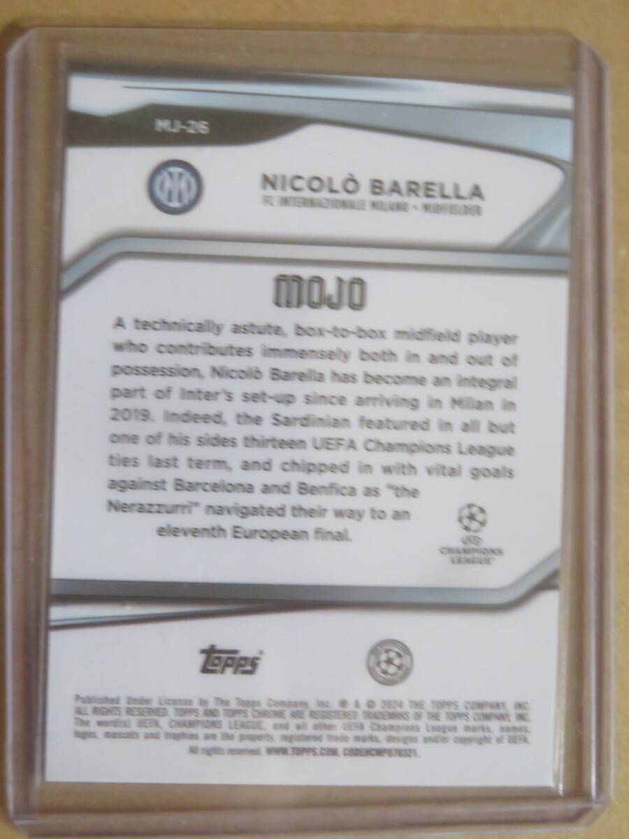 2023-24 TOPPS UEFA CLUB COMPETITIONS NICOLO BARELLA MOJO CASE HIT インサートの画像2