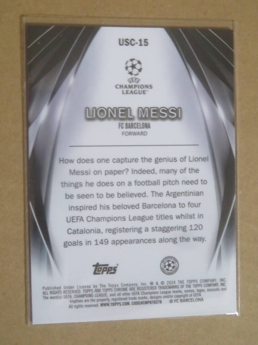 2023-24 TOPPS UEFA CLUB COMPETITIONS ULTIMATE STAGE CHROME LIONEL MESSIの画像2