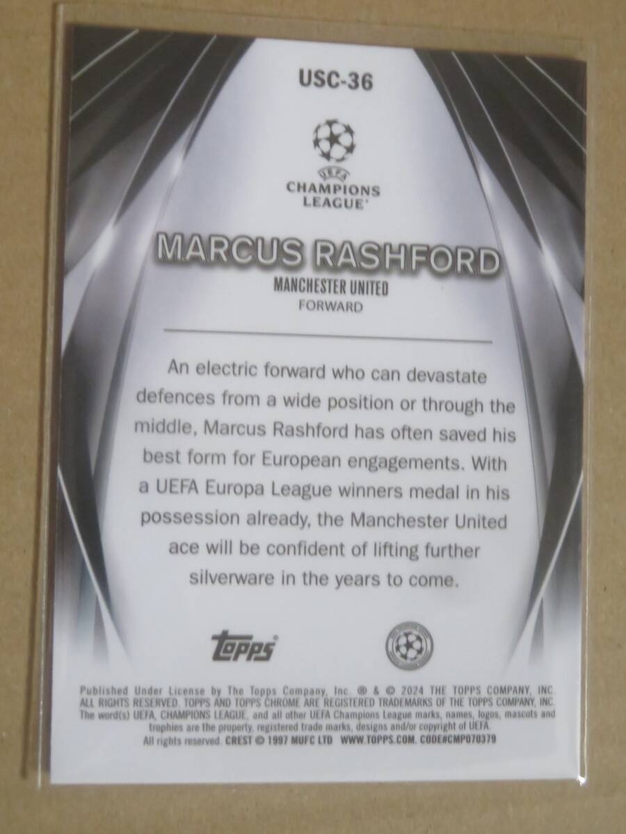 2023-24 TOPPS UEFA CLUB COMPETITIONS ULTIMATE STAGE CHROME MARCUS RASHFORDの画像2