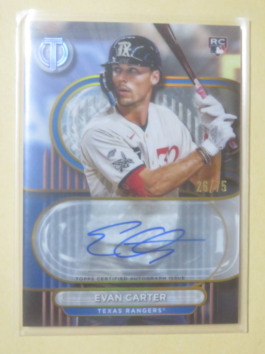 2024 TOPPS TRIBUTE 直筆サイン 直書き EVAN CARTER RC 26/75の画像1