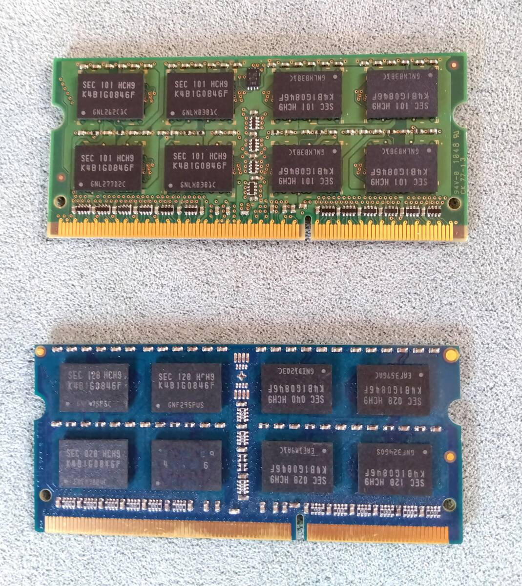 サムスン製PC3-10600S (DDR3-1333) 2GB 、PASOUL製(DDR3-1333) 2GB　計4GB ジャンク扱い_画像2