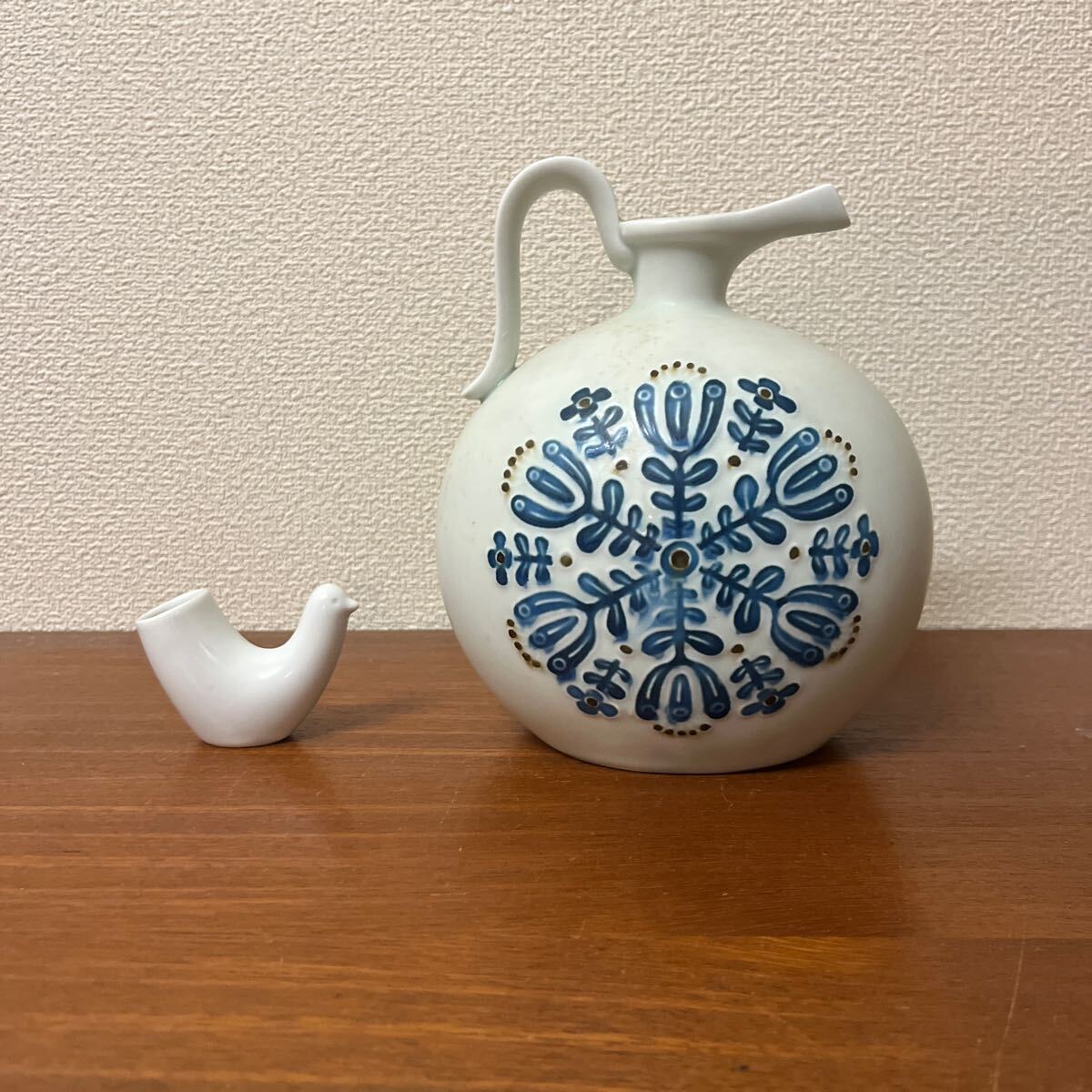 白山陶器 爪楊枝入れ 酒器 セット 鳥 バード 花器 一輪挿し 花瓶 森正洋 波佐見焼 検索 柳宗理 _画像2