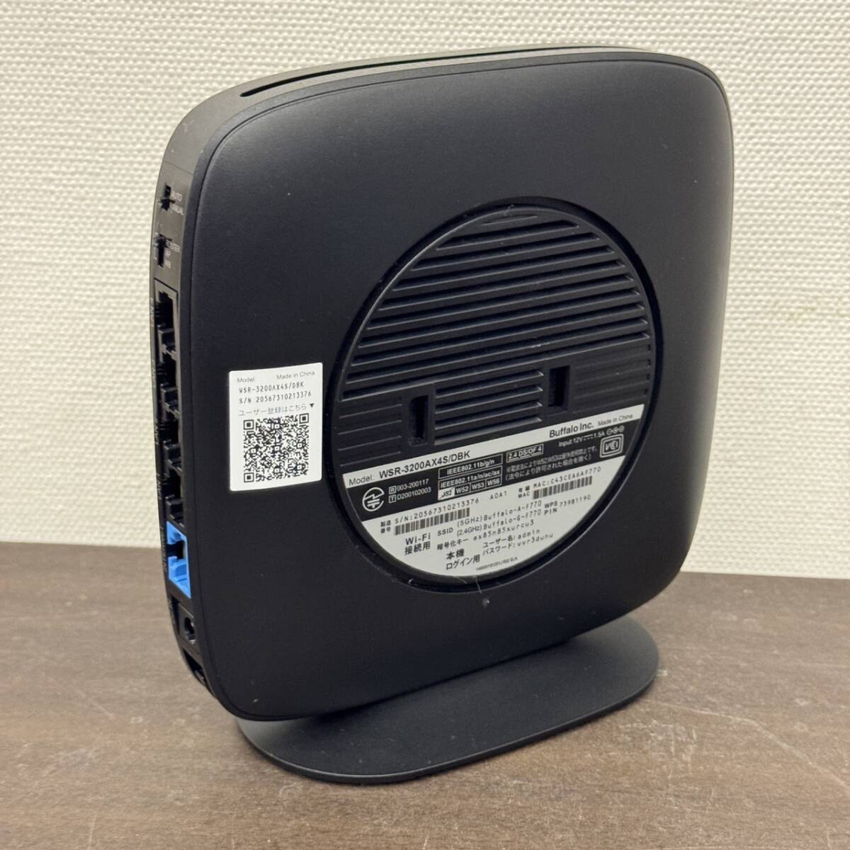 送料800円～ 通電のみ確認済み BUFFALO バッファロー WSR-3200AX4S 無線LANルーター Wi-Fiルーター 製造番号20567310213376_画像3