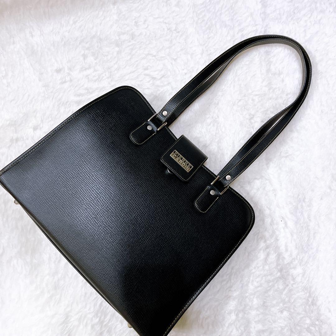 送料無料 美品 pierre cardin ピエールカルダン レザー ショルダーバッグ トートバッグ ブラック 肩掛け 送料無料 美品 pierre cardin ピエールカルダン レザー ショルダーバッグ トートバッグ ブラック 肩掛け