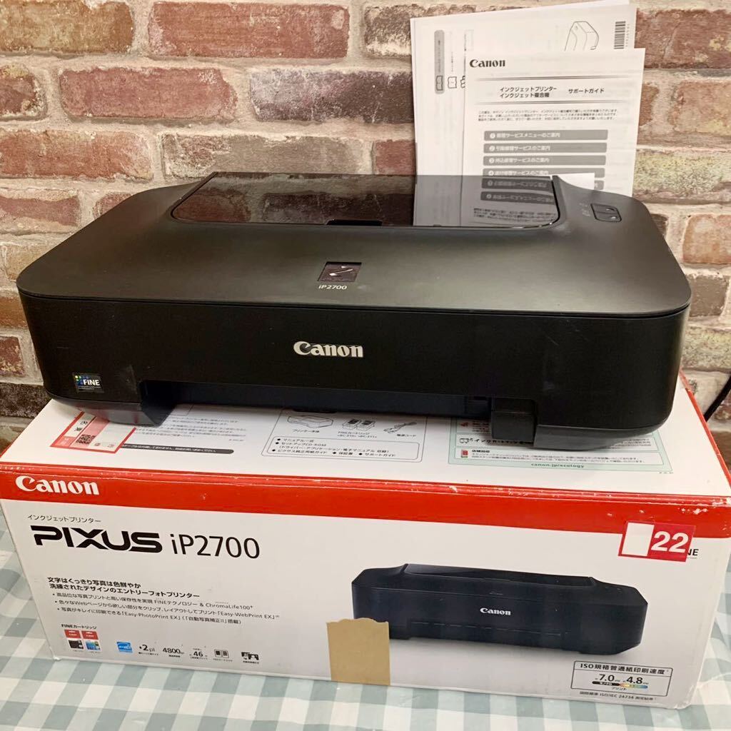 G084 Canon キャノン　PIXUS インクジェットプリンター iP2700【中古品】元箱 説明書 付属　通電確認済み　ブラック　ピクサス　キヤノン _画像1