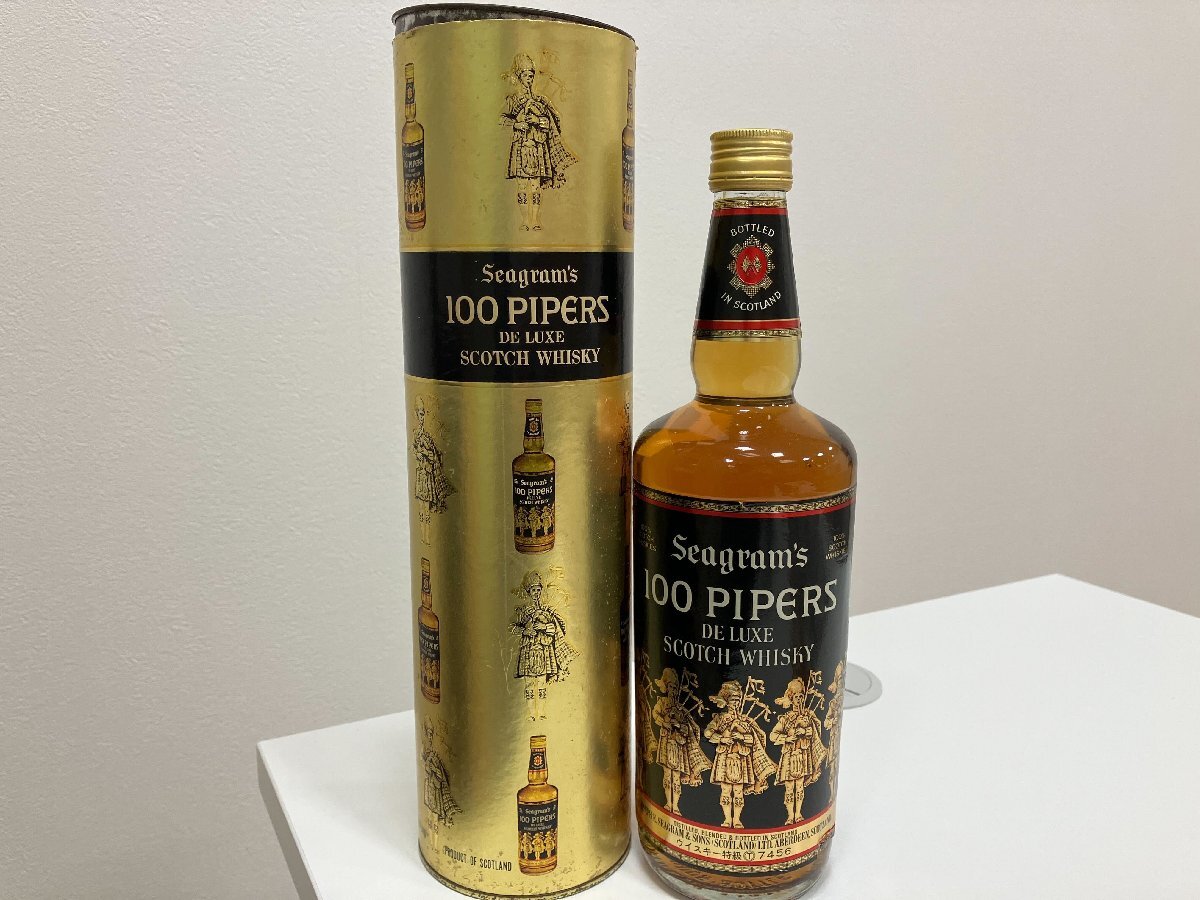 【M36702】古酒未開栓 ウイスキー Seagrams シーグラム 100 PIPERS DELUXE 100パイパーズ 760ml 43度の画像1