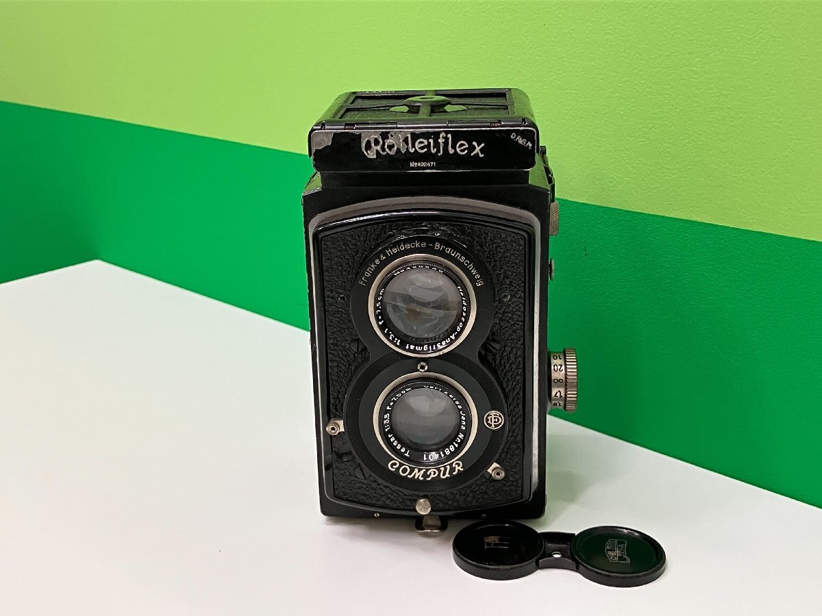 【U35637】ROLLEIFLEX ローライフレックス ROLLEI ローライ 二眼レフカメラ COMPUR 動作未確認の為ジャンク扱い 中古品