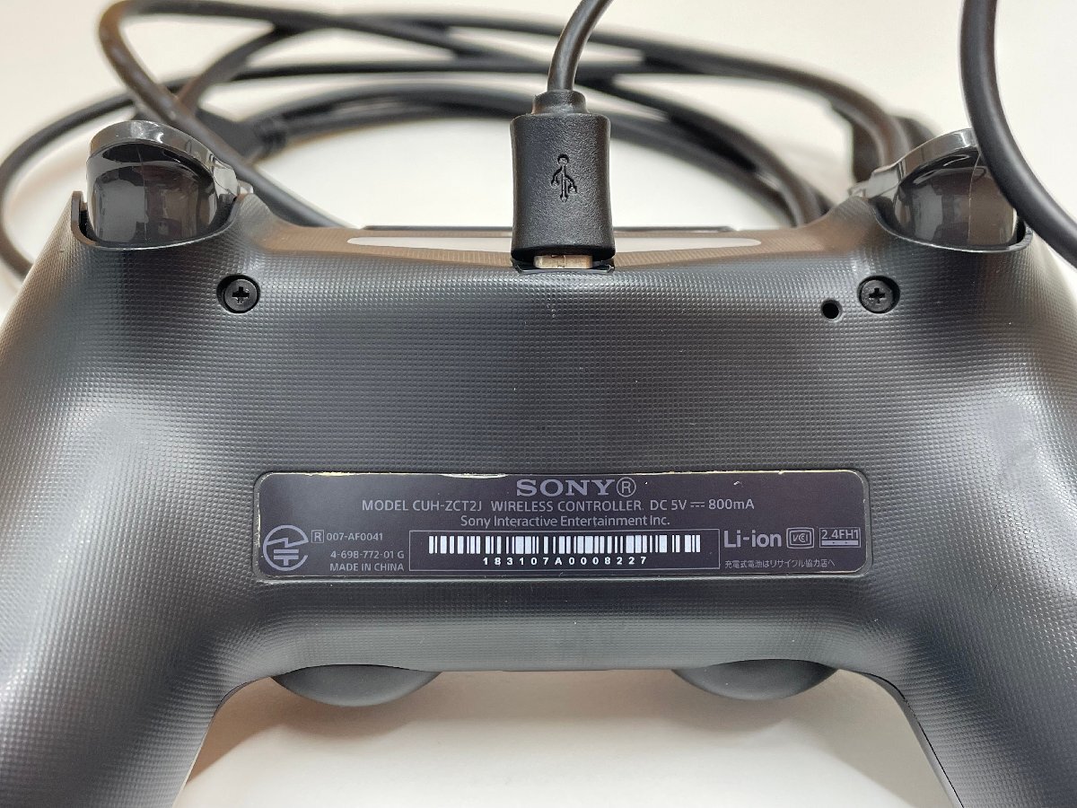【U43922】[動作品] SONY PS4 CUH-2100A 500GB ジェットブラック PlayStation4 ソニー プレステ4 付属品（コントローラー、ケーブル）付の画像10