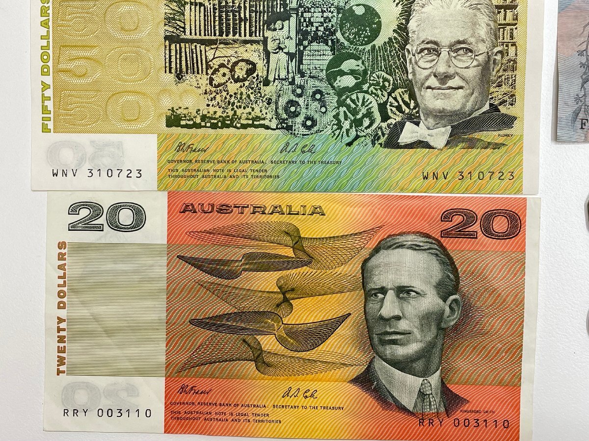 【U42833】オーストラリア紙幣 185ドル分、他、硬貨もまとめての画像3