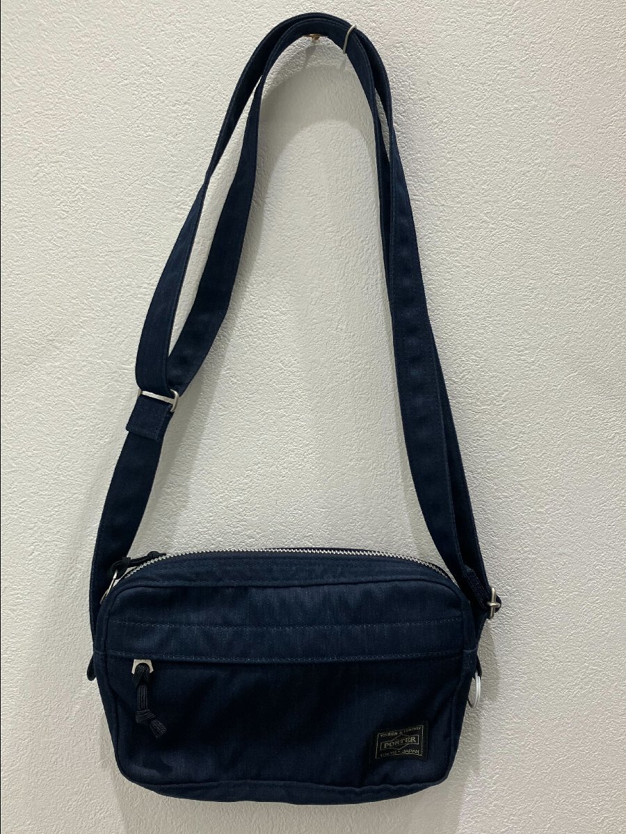 [O74094]PORTER Porter Denim shoulder bag 892-15101 navy Yoshida bag used present condition goods 