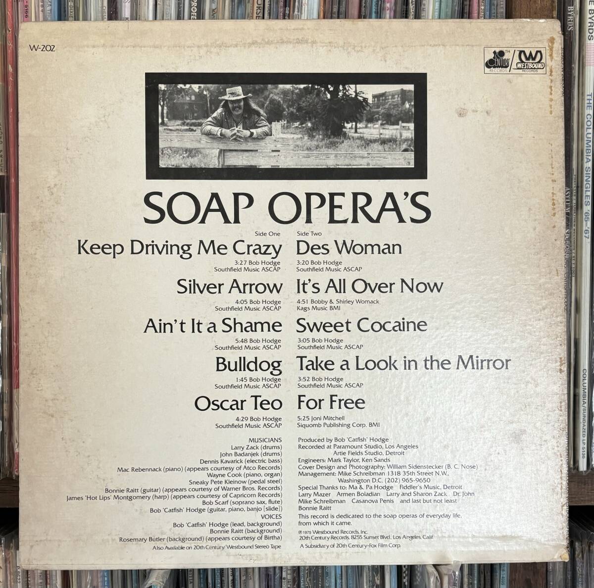 Catfish Hodge / Soap Opera's LP USオリジナル盤 キャットフィッシュ・ホッジ SWAMP SSW スワンプロック Dr. John Bonnie Raittの画像2