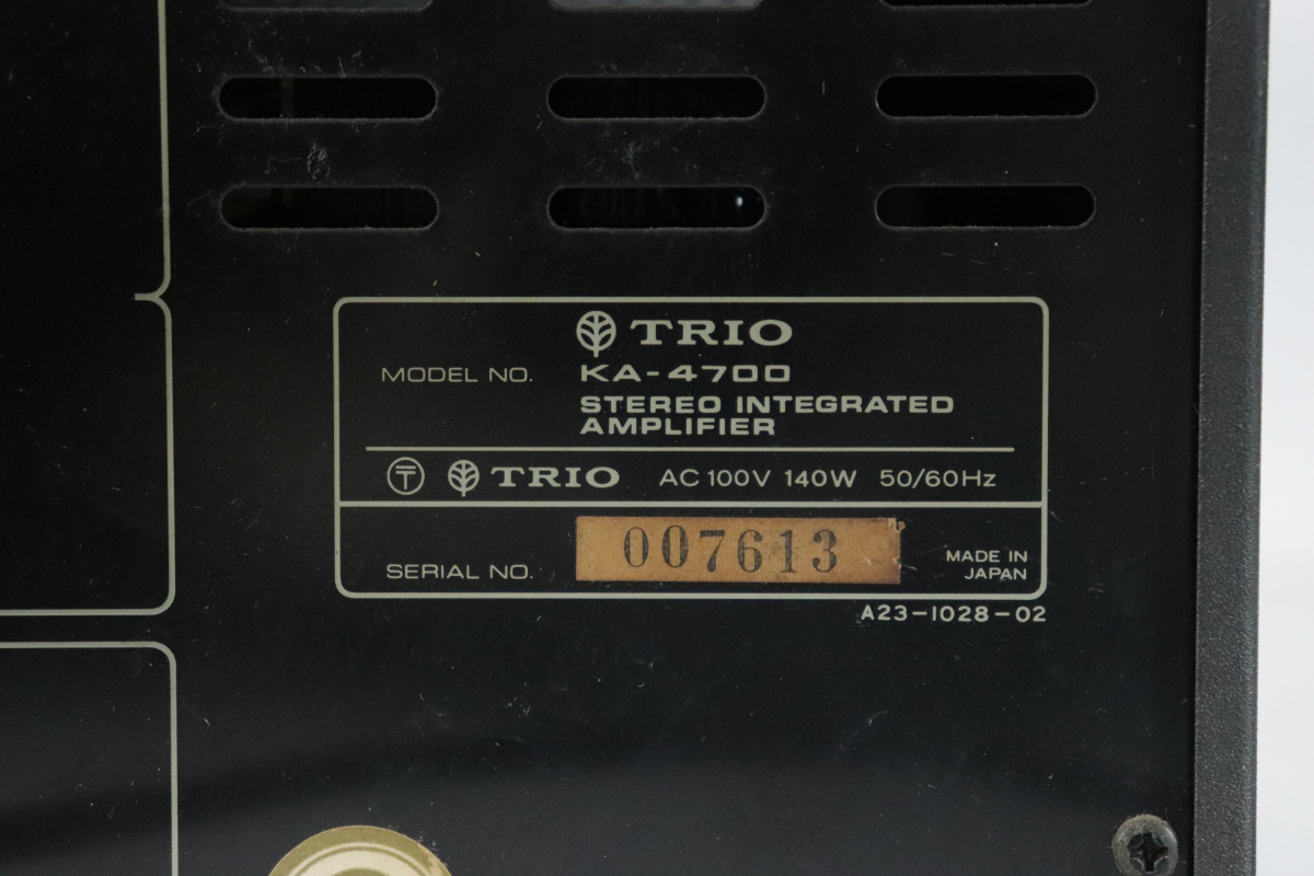 TRIO KA-4700 プリメインアンプ STEREO INTEGRATED AMPLIFIER トリオ オーディオ機器 音楽 ミュージック 003JJEJX03_画像3