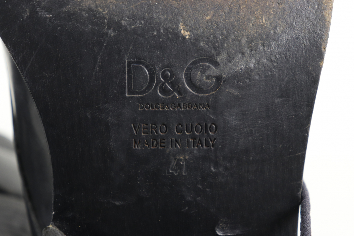 Dolce&Gabbana ドルチェ＆ガッバーナ 革靴 41 サイズ 25.5cm 黒革靴 メンズ 靴 シューズ 004JLOJO41の画像7