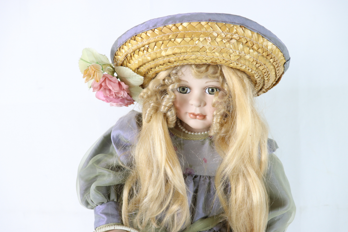 ビスクドール 女の子 アンティーク人形 置物 インテリア ヴィンテージ スタンドあり 人形 コレクション 005JSMJH41_画像5