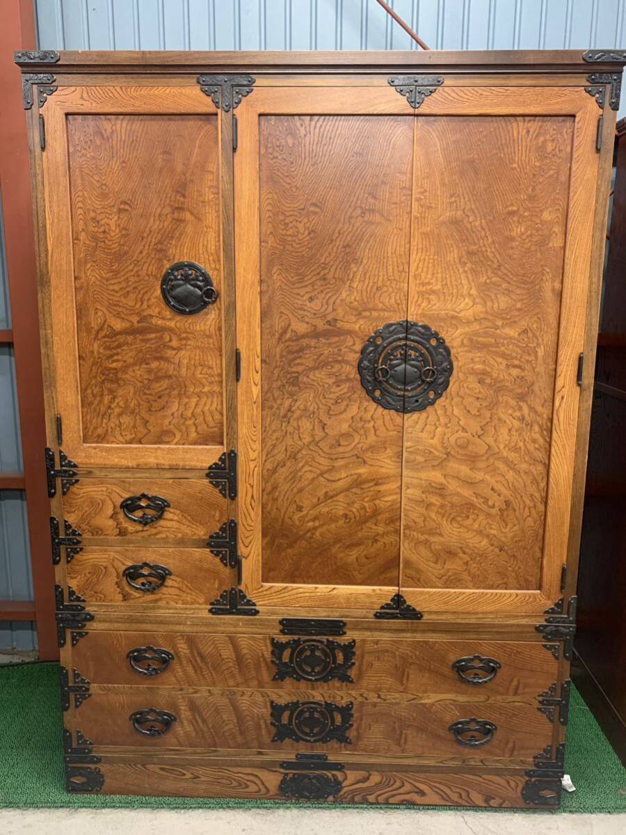 岩谷堂箪笥 欅 洋服箪笥/ワードローブ 伝統工芸 箪笥 鍵付き 岩谷堂箪笥 欅 洋服箪笥/ワードローブ 伝統工芸 箪笥 鍵付き