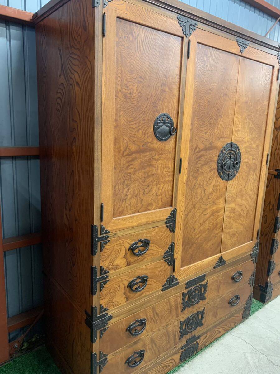 岩谷堂箪笥 欅 洋服箪笥/ワードローブ 伝統工芸 箪笥 鍵付き 岩谷堂箪笥 欅 洋服箪笥/ワードローブ 伝統工芸 箪笥 鍵付き