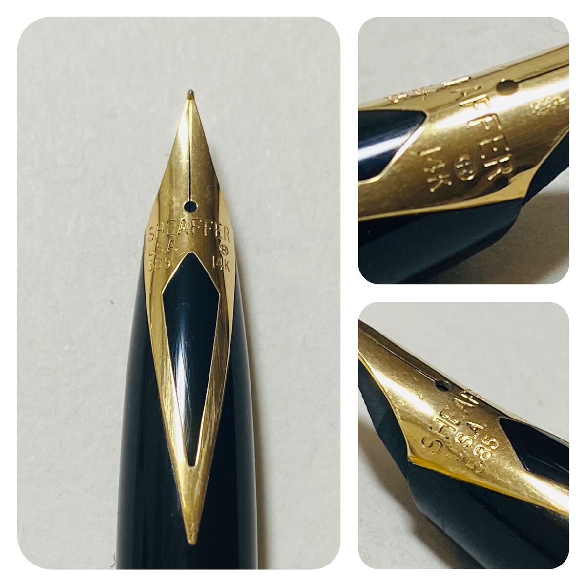 シェーファー SHEAFFER 万年筆 シルバー色 ペン先14K アメリカ製　キャップに彫刻あり_画像6