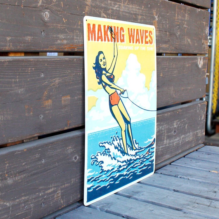 看板 メタルサイン 「Making Waves」 #98504 縦38cm×横30.5cm ブリキ看板 店舗装飾 壁面ディスプレー_画像4