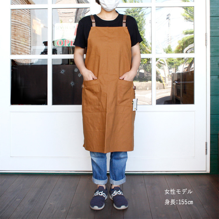 エプロン GARDEN APRON ガーデンエプロン（ベージュ） 幅69x高さ82cm コットン製 胸当てエプロン ガーデニング_画像3