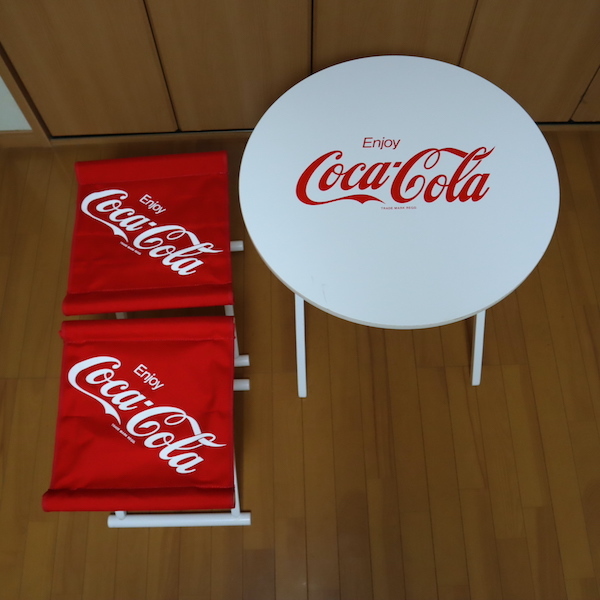 ■当時物 コカ・コーラ テーブル＆イス ３点セット＠Coca-Cola_画像9