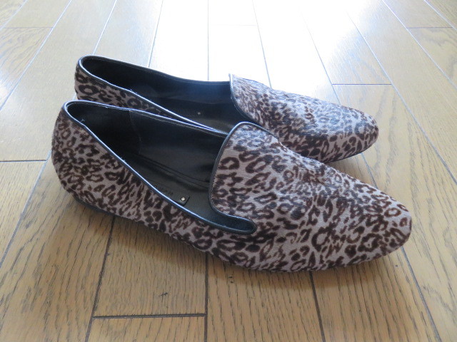 【 подержанный товар  *   красивая вещь 】ZARA　ＷＯMAN леопард   рукоятка  натуральная кожа  обувь  　４０