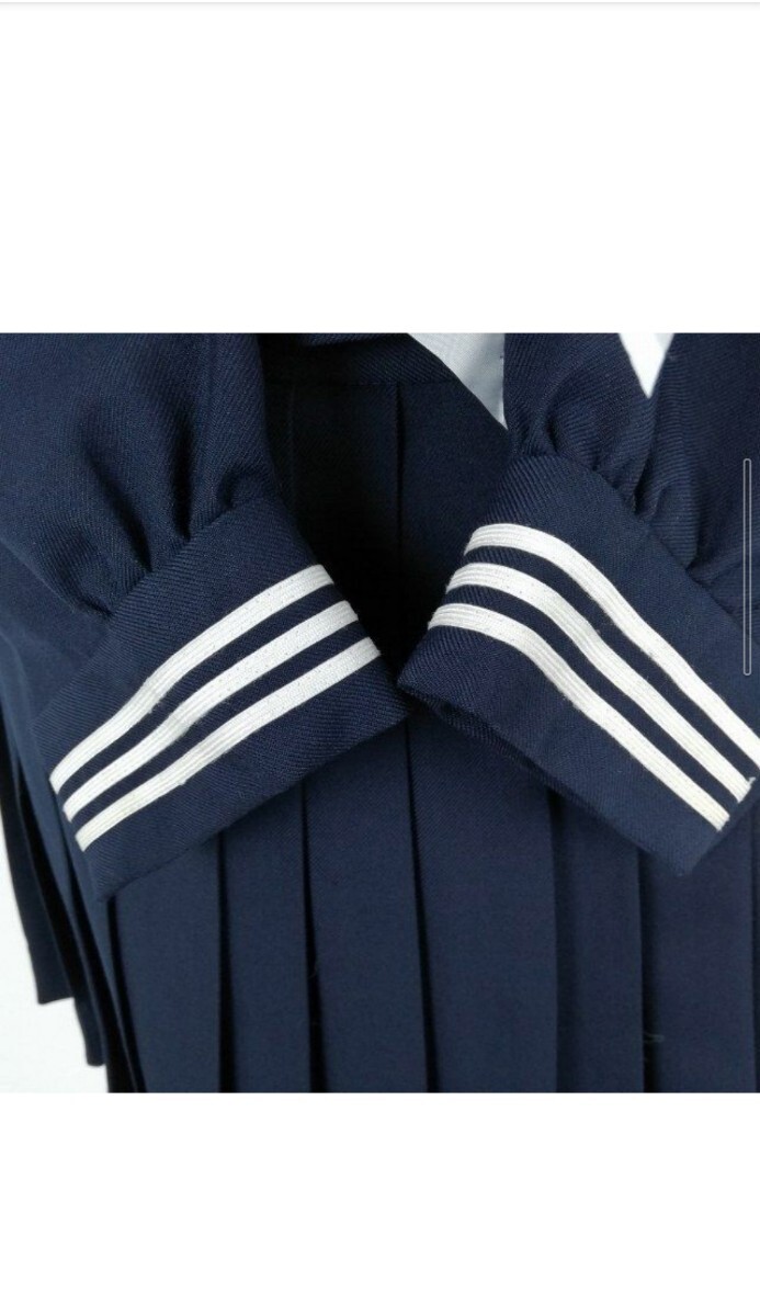 1 jpy sailor suit micro miniskirt scarf top and bottom 3 point set winter thing white 3ps.@ line woman school uniform middle . high school navy blue uniform used 