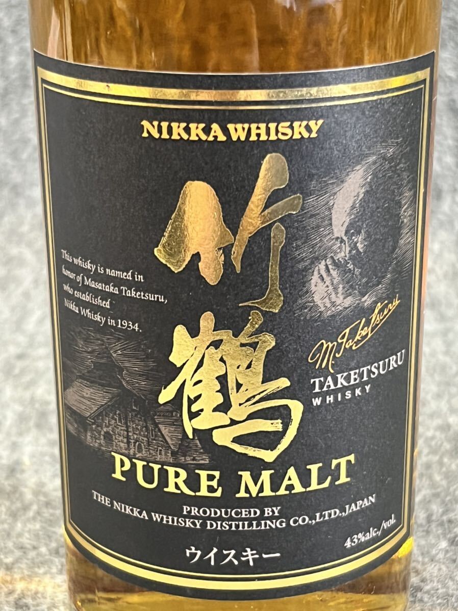 ニッカウイスキー NIKKA WHISKY 竹鶴 PURE MALT ピュアモルト 500ml TAKETSURU 黒ラベル ジャパン 日本 古酒 未開封 未開栓の画像3