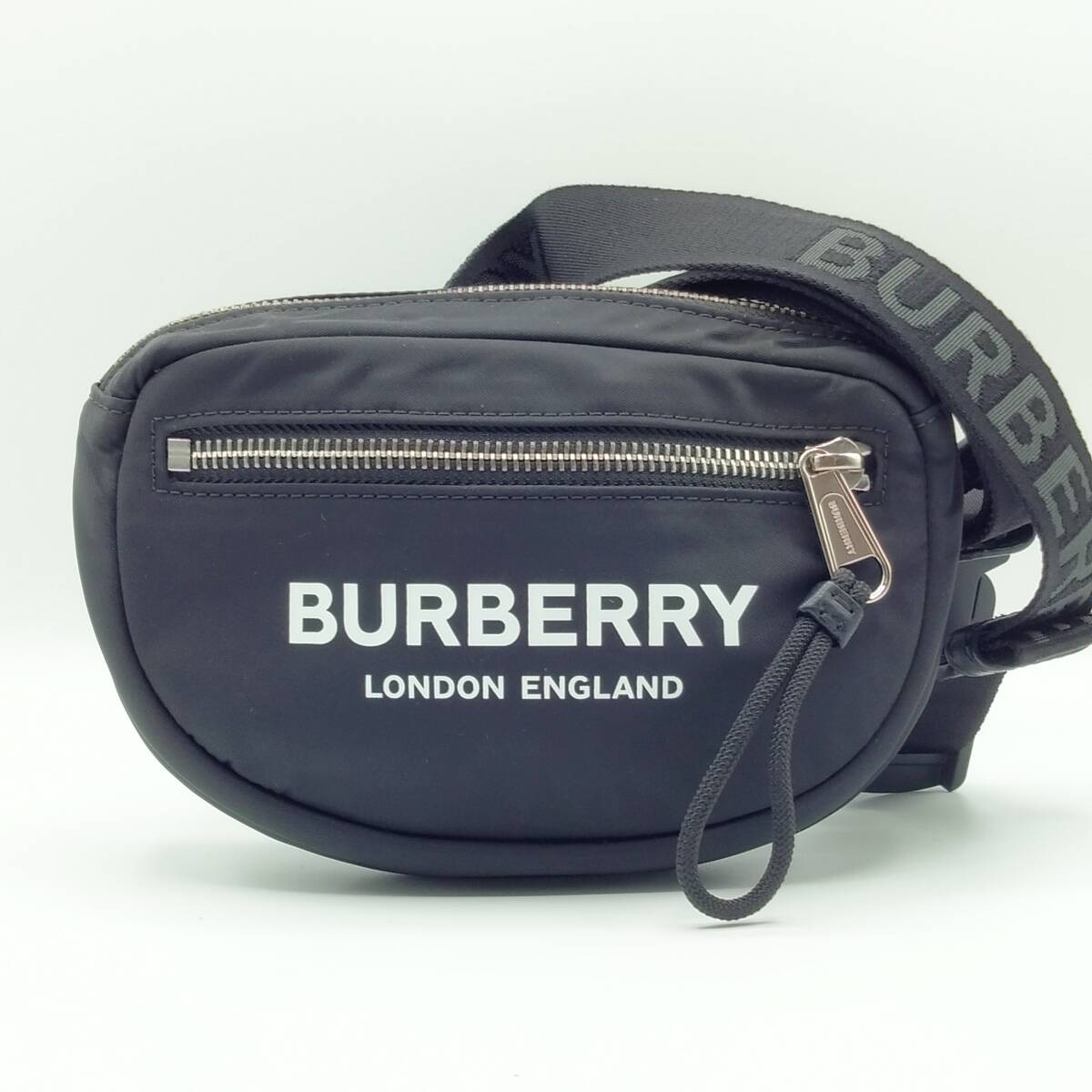 【1円　未使用品に近い】バーバリーロンドン BURBERRY ウエストポーチ ロゴ ボディ ショルダーバッグ ナイロン 黒 斜め掛け 8021091■5_画像1