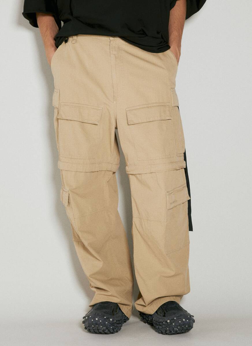 バレンシアガ 2023-24AW コットンリップストップ ラージカーゴパンツ ベージュ M 試着程度 BALENCIAGA BAGGY CARGO PANTS 正規品 _画像2