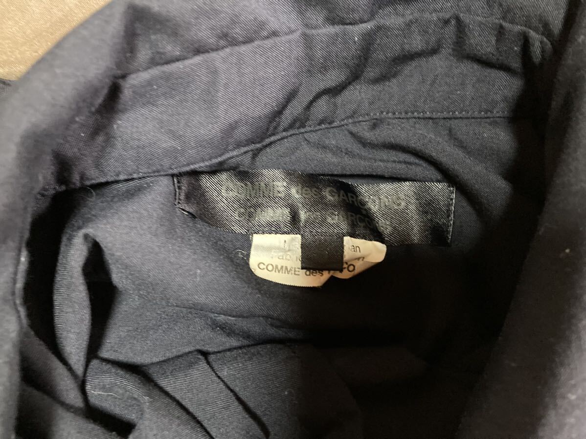 コムデギャルソン　丸襟ブラウス　半袖 S 紺色　ポリエステル　RS-B024 AD2020 　左胸ポケット_画像3