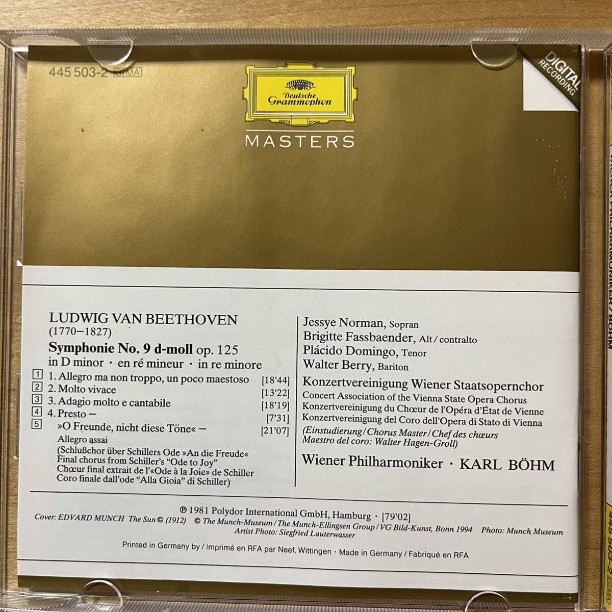 ベーム ベートーヴェン VPO 交響曲第9番 合唱付き 輸入盤_画像3