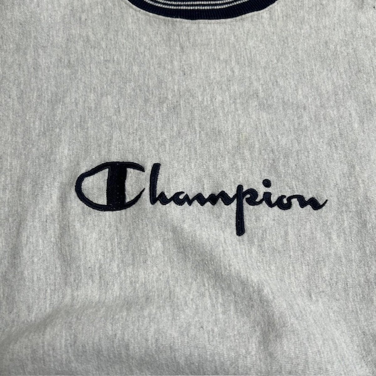 Champion チャンピオン 【men707TA】 90's RW リバース スウェット トレーナー USA リブカラー 切替 リブライン 刺繍ロゴ ヴィンテージ AG_画像2