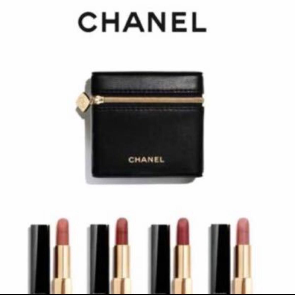 新品 シャネル CHANEL リップケース レザー ポーチ ブラック 新品 シャネル CHANEL リップケース レザー ポーチ ブラック