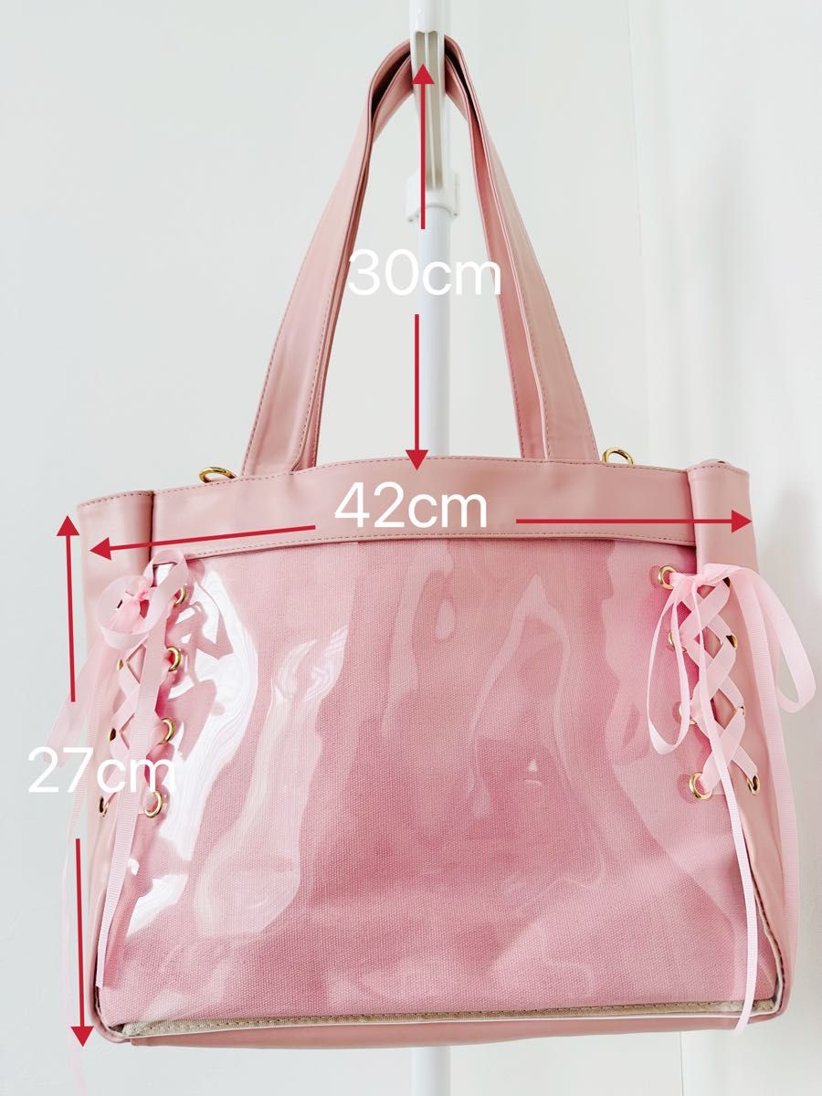 痛バッグ　推し活バッグ　大容量　A4サイズ ピンク　 かわいい  トートバッグ