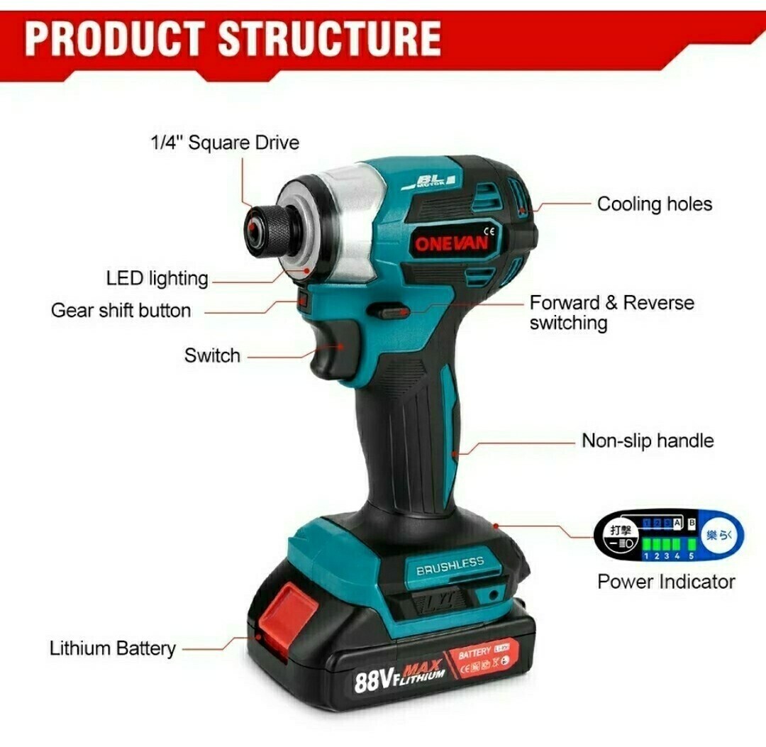 [ new model BL model ] new model impact driver light weight Power Up 600n.m 7200RPM 18v Makita 173 interchangeable makita battery ×1 piece charger free shipping 