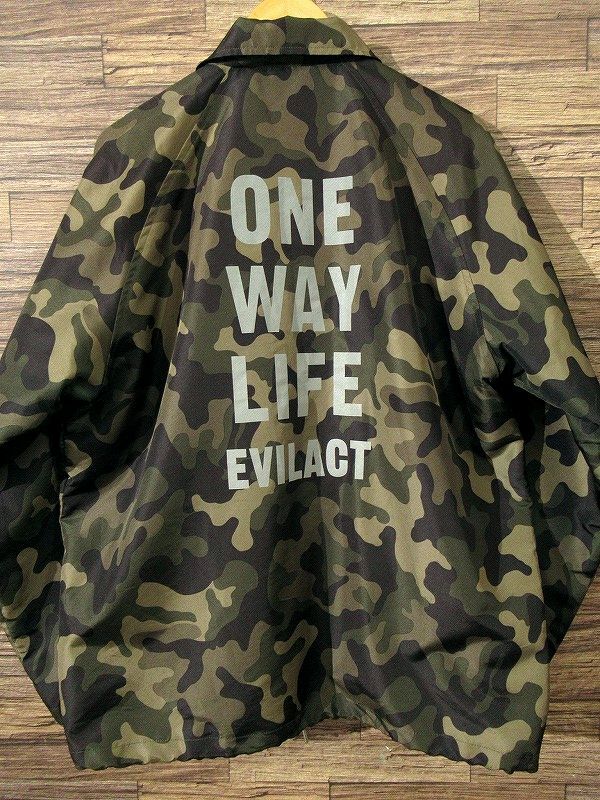 ◆ XL 希少 EVILACT イーブルアクト Reflective O.W.L. Coach Jacket Camo カモフラ 迷彩柄 リフレクター ロゴ ナイロン コーチ ジャケット_画像3