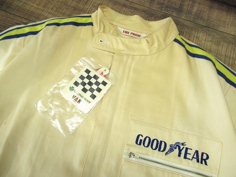 送料無料 激レア デッドストック 当時物 RACING MATE VAN JAC レーシング スーツ 2ピース セットアップ GOOD YEAR カーレース 生沢徹 M_画像5