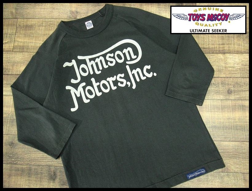 ◆ 美品 TOYS McCOY トイズマッコイ MCHILL マックヒル Johnson Motors ジョンソンモータース ロゴ 七分袖 Tシャツ カットソー スミクロ Mの画像1