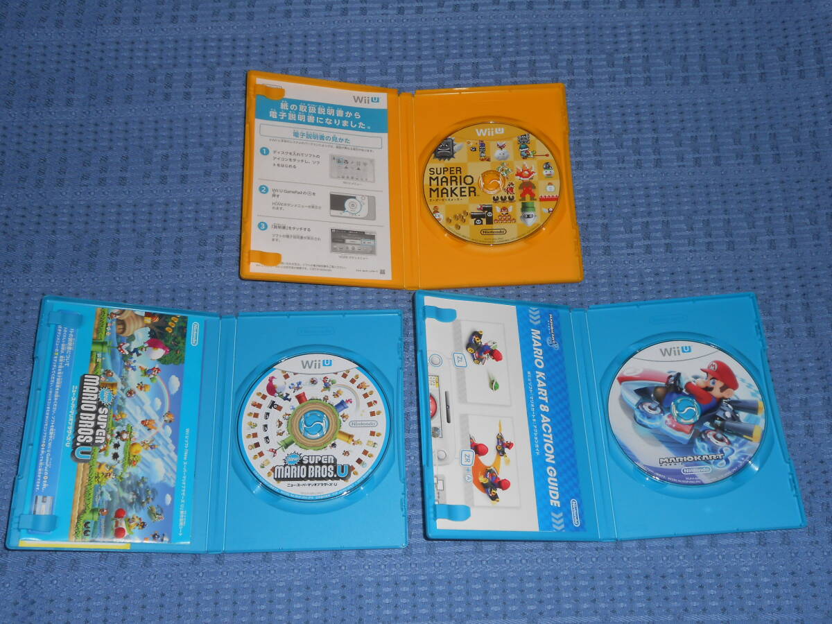 マリオ関連WiiUソフト３本セット New(ニュー)スーパーマリオブラザーズU マリオカート８ スーパーマリオメーカー 限定仕様ブックレット付き