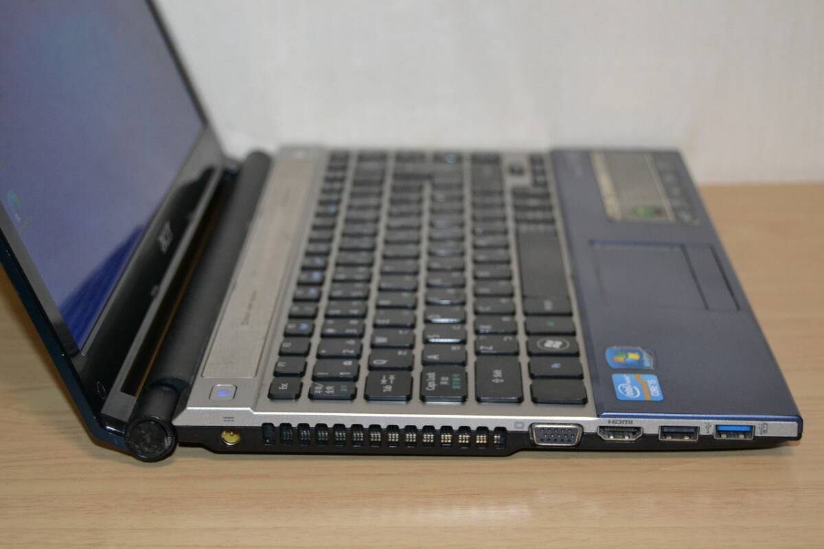* дешевый!acer Aspire 3830T синий A4 размер тонкий / легкий ноутбук #14 Win11 новый install -// засвидетельствование завершено! AC адаптор есть .!!