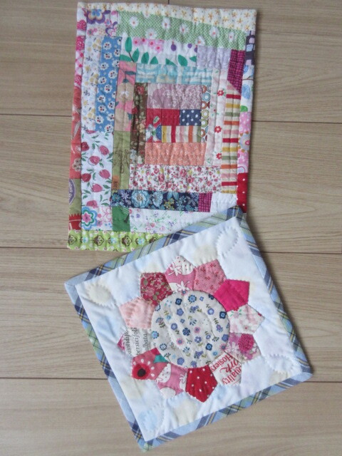  hand made patchwork Mini quilt 2 pieces set!