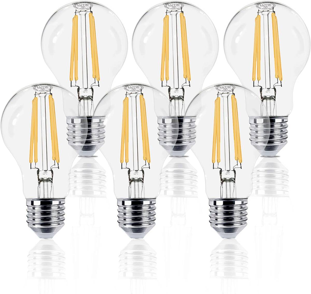 LUTW LED電球 E26口金 エジソン電球 60W形相当 6W 2700K電球色 エジソンバルブ 700lm 全方向タイプ 裸_画像1