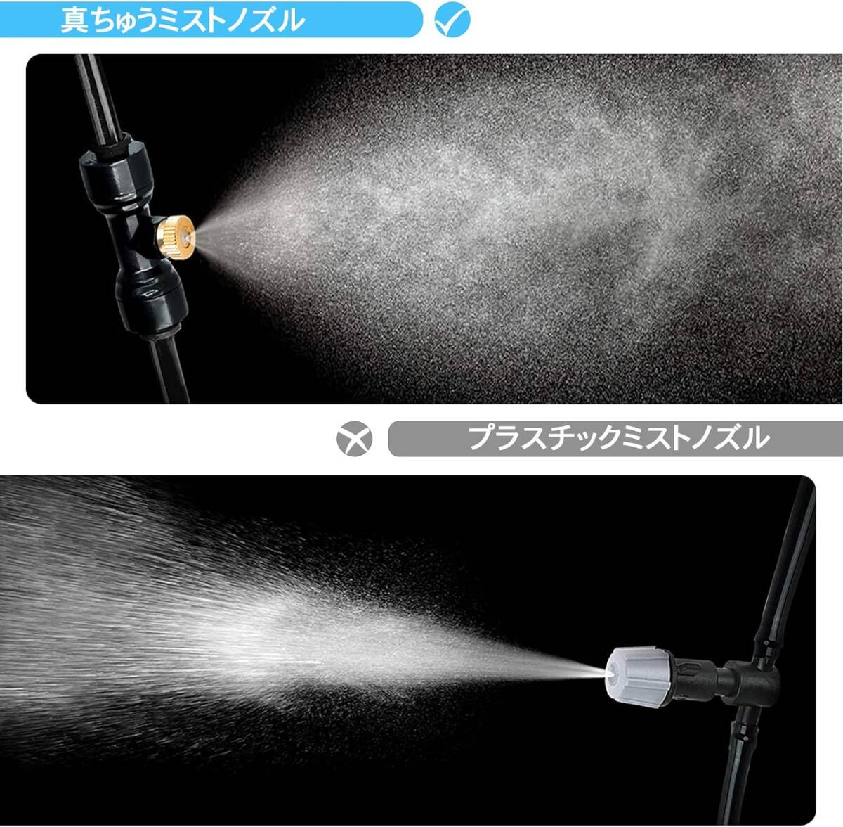 AILOXIN 噴霧ノズル 散水ノズル 自動散水セット 20Mホース ノズルミストシャワー 20個ノズル 真鍮製 水やり 芝生 灌_画像5