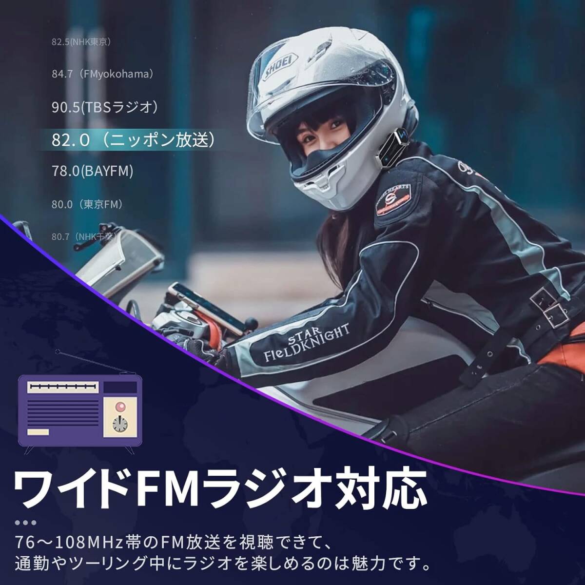 FODSPORTS(フォッドスポーツ) バイク インカム M1-S Air インカム 連続使用20時間可能 接続自動復帰 ワイドF_画像3